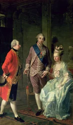 Erzherzog Maximilian Franz besucht Marie Antoinette (1755-93) und Louis XVI (1754-93) ca. 1775